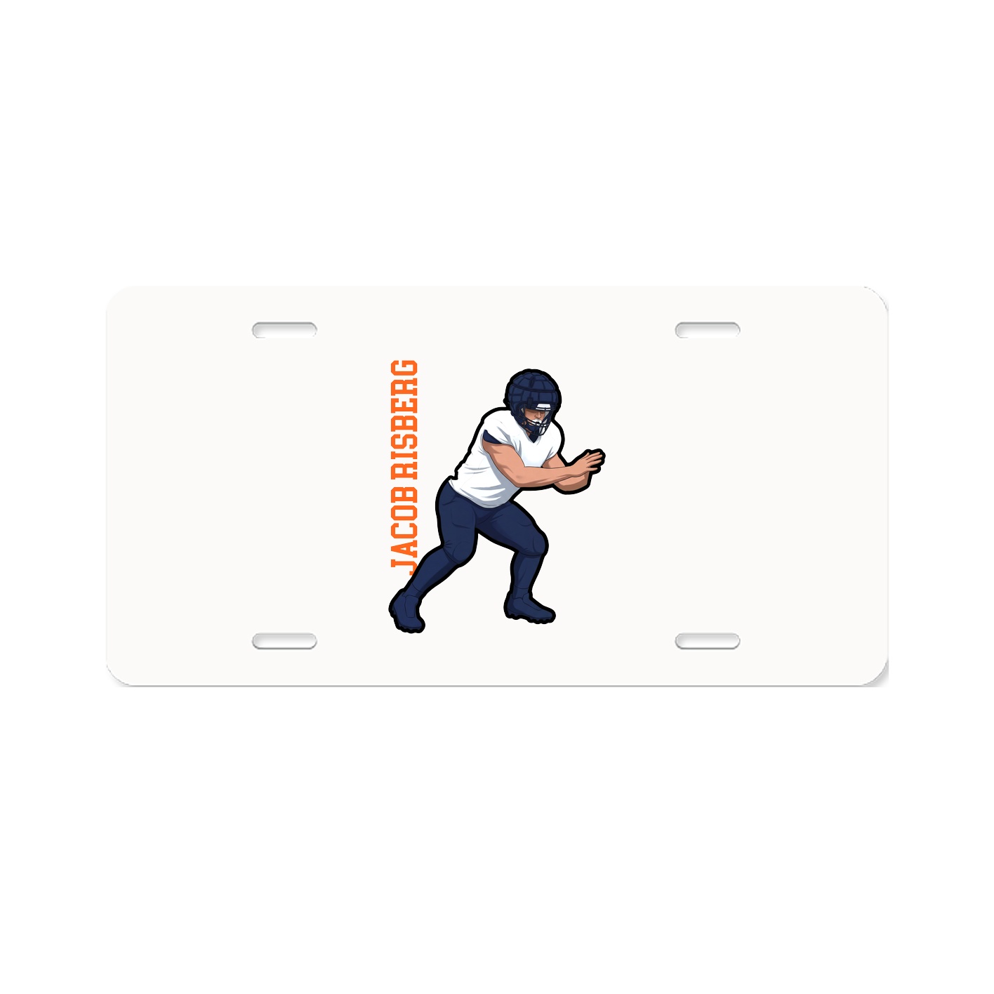 License Plate — Name Vertical in Classic