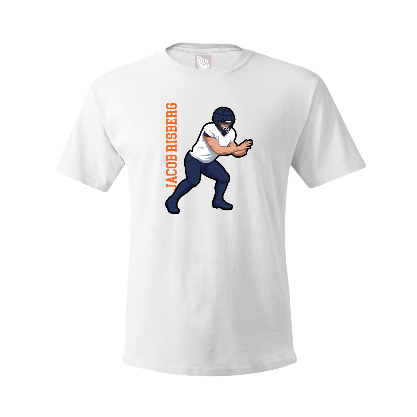 Tee — Name Vertical in White