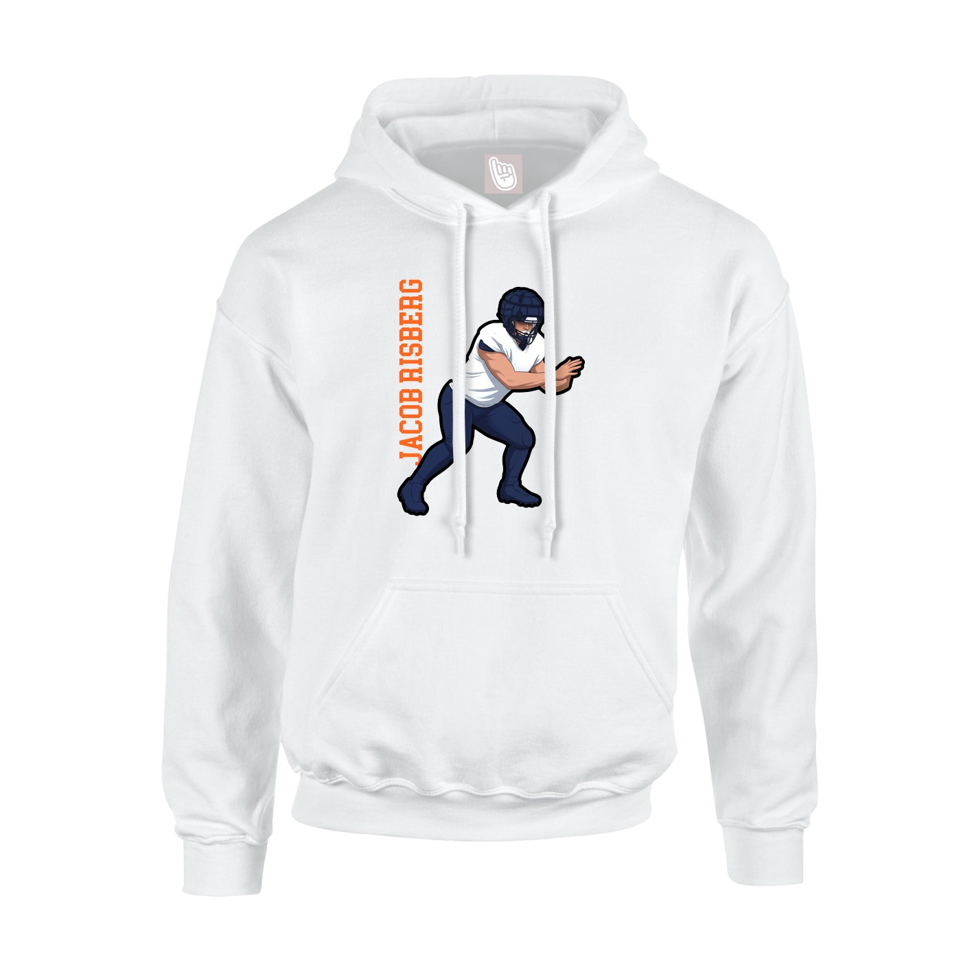 Hoodie — Name Vertical in White