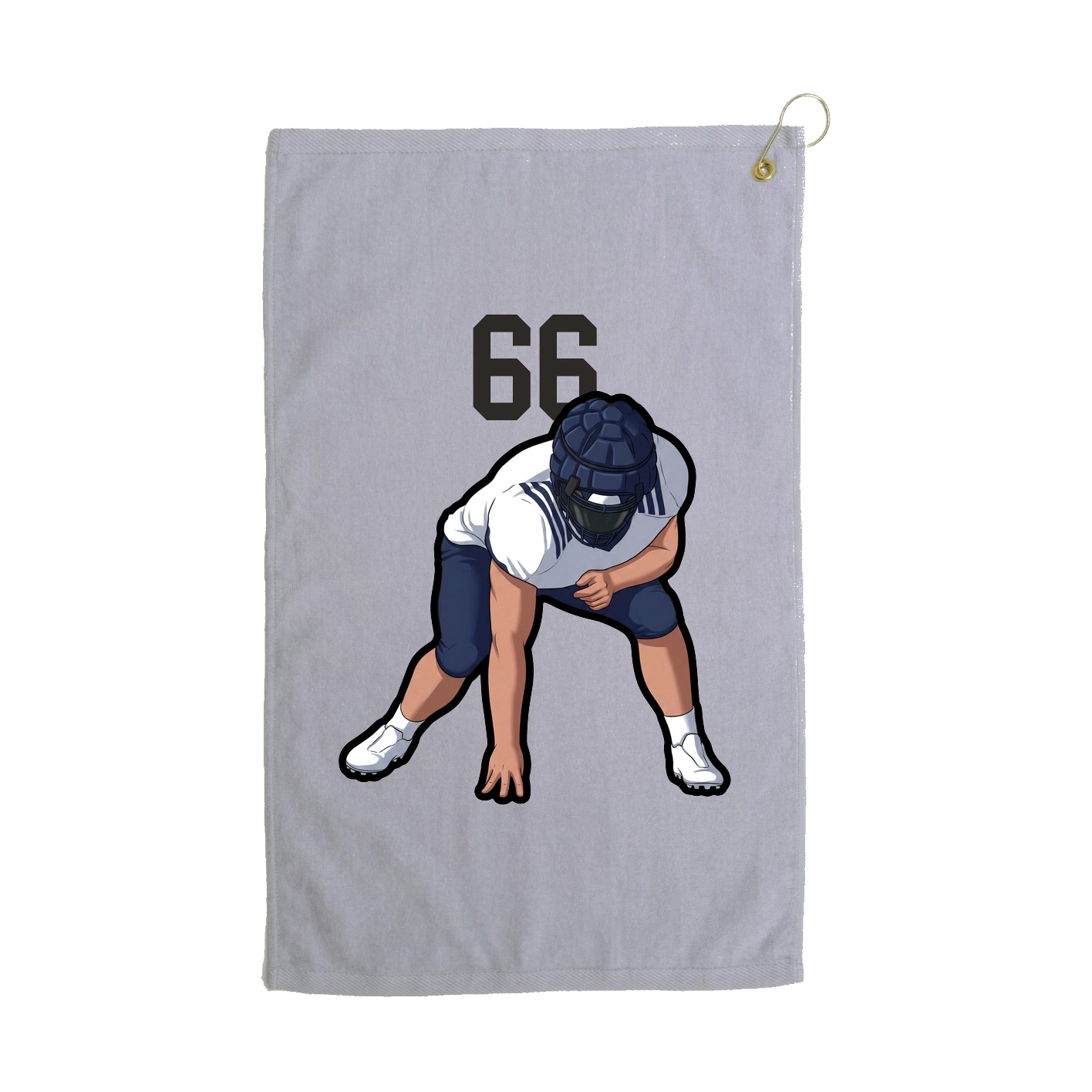 Golf Towel — Number Top in Grey