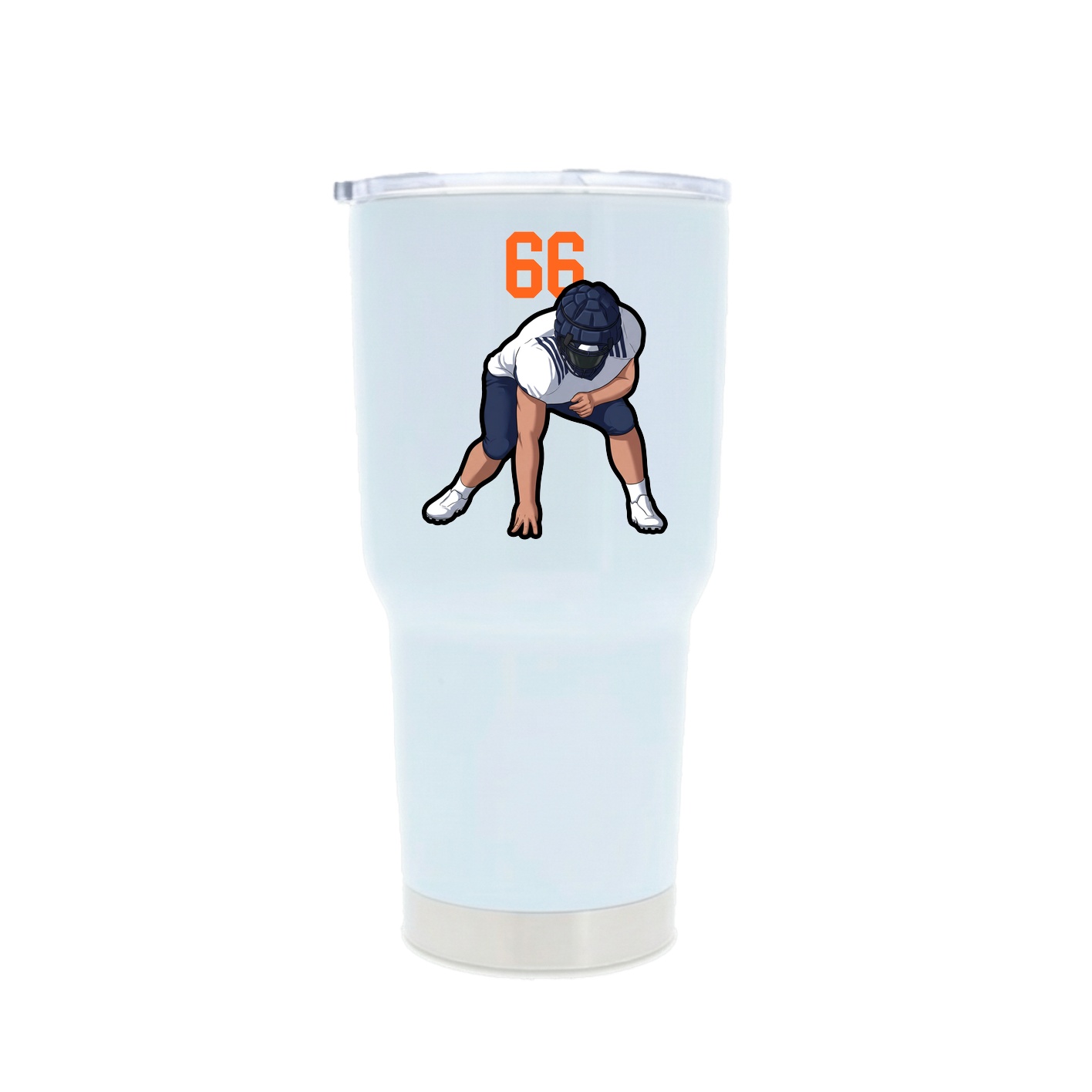 30oz Stainless Steel Tumbler — Number Top in White