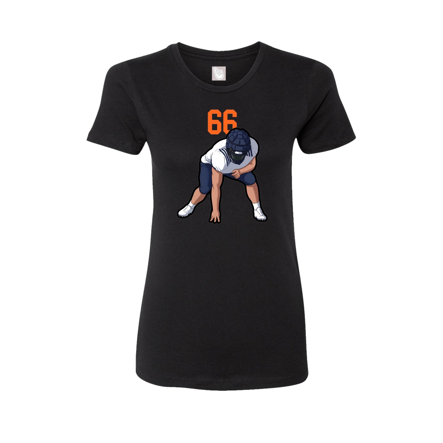 Fitted Women's Tee — Number Top in Black