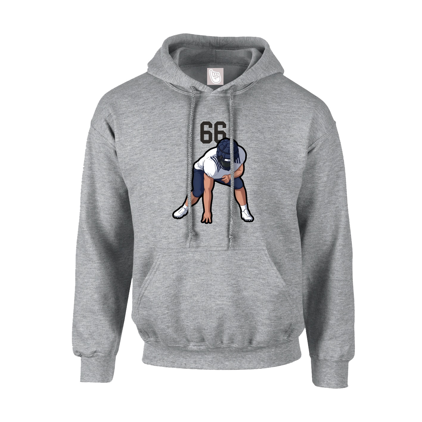 Youth Hoodie — Number Top in Grey