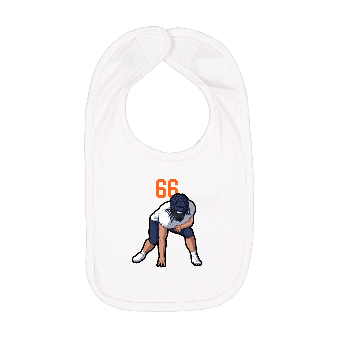 Infant Bib — Number Top in White