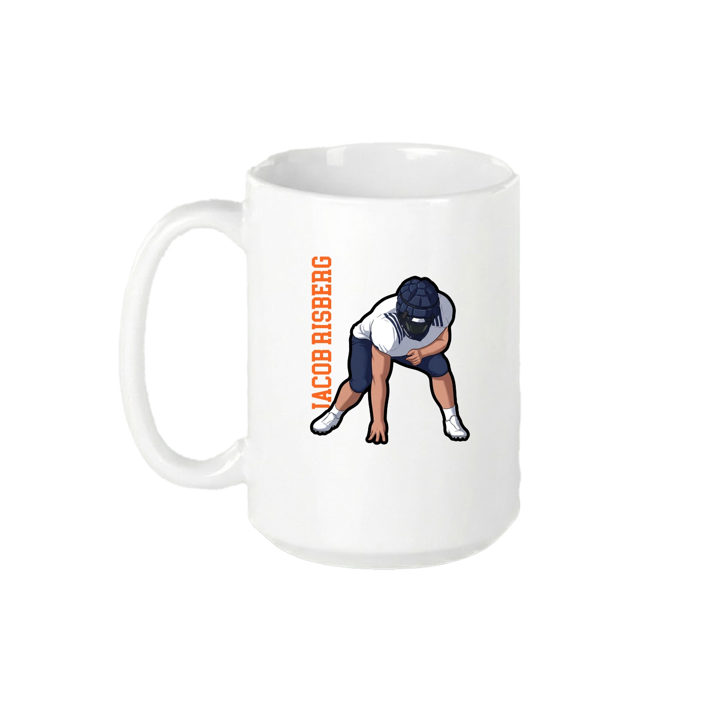 15oz Coffee Mug — Name Vertical in White
