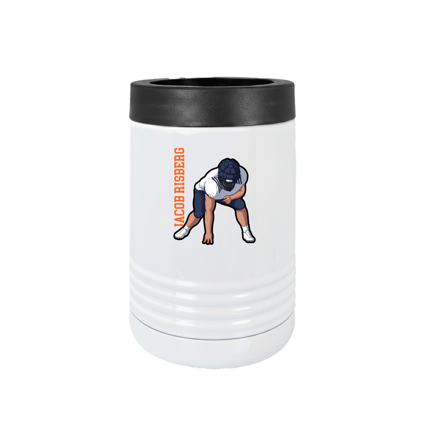 Beverage Holder — Name Vertical in White