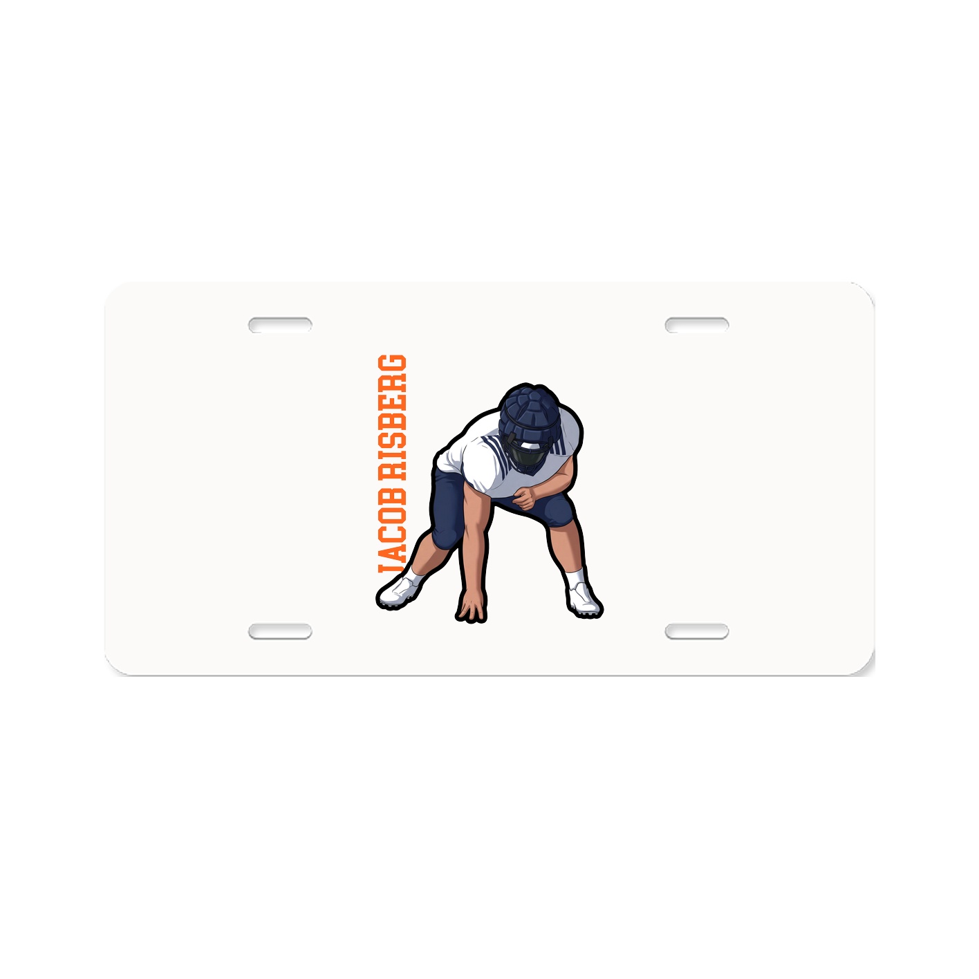 License Plate — Name Vertical in Classic