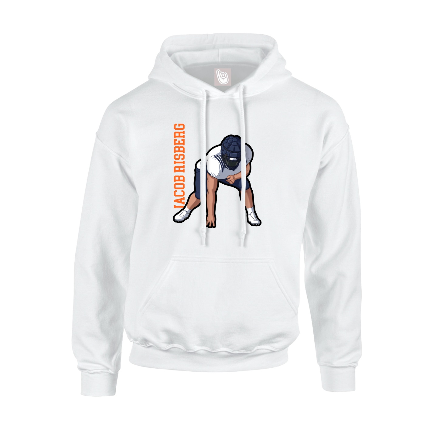 Youth Hoodie — Name Vertical in White