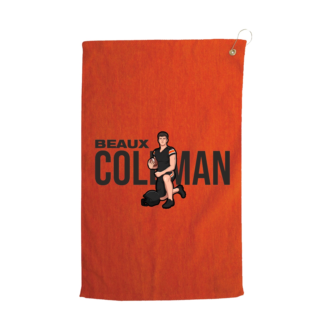 Golf Towel — Player Name in Orange