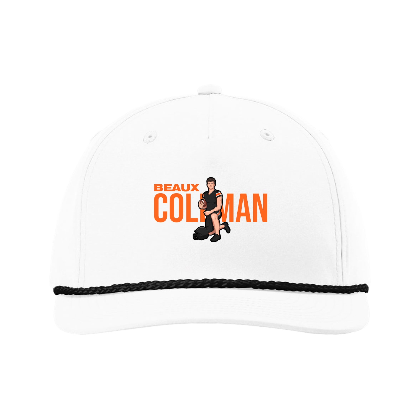 Five-Panel Classic Rope Cap — Player Name in White