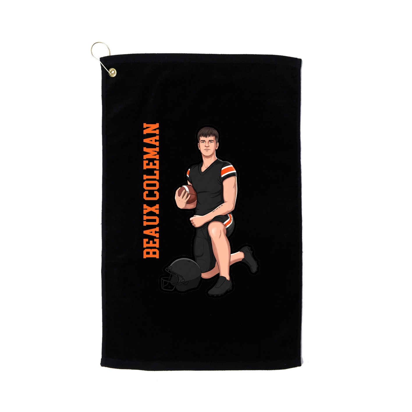Golf Towel — Name Vertical in Black