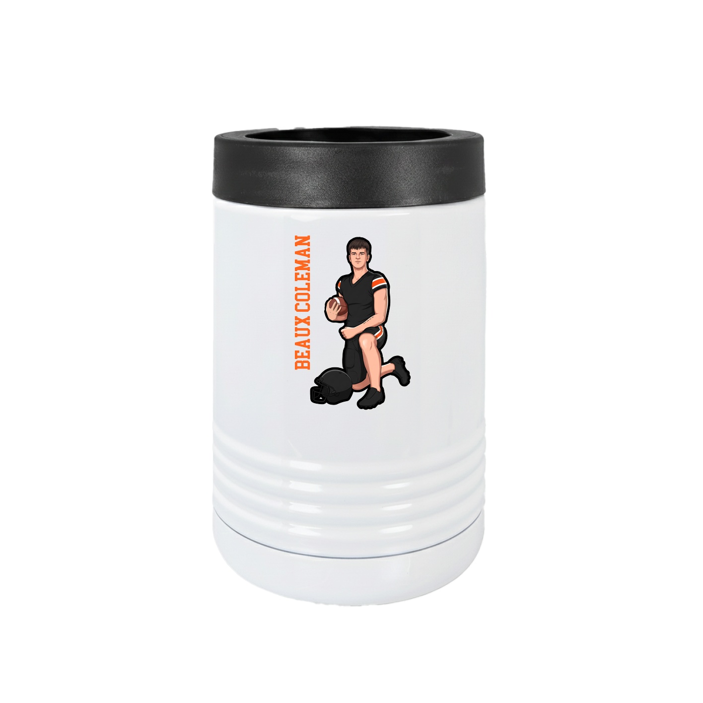 Beverage Holder — Name Vertical in White