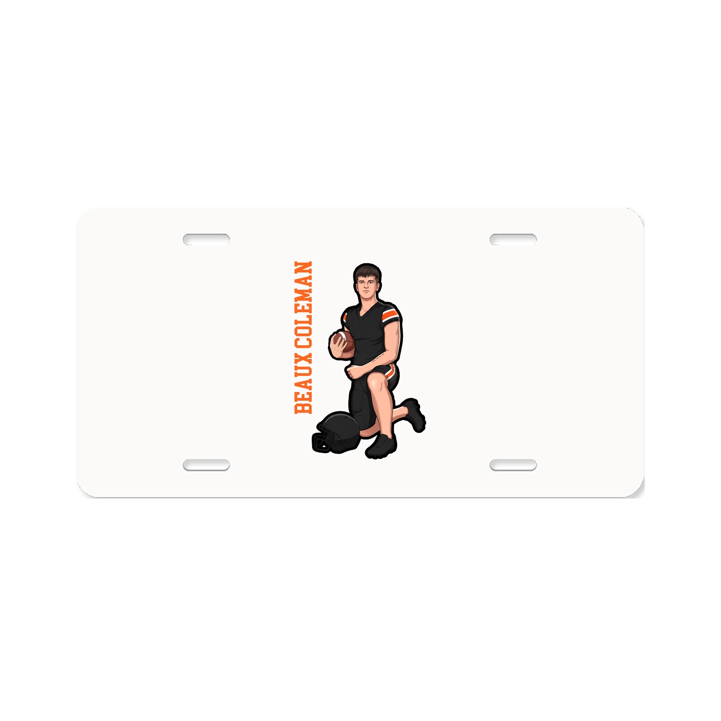 License Plate — Name Vertical in Classic