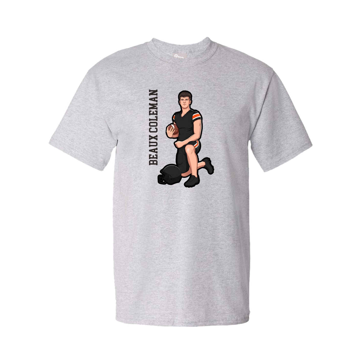 Tee — Name Vertical in Grey