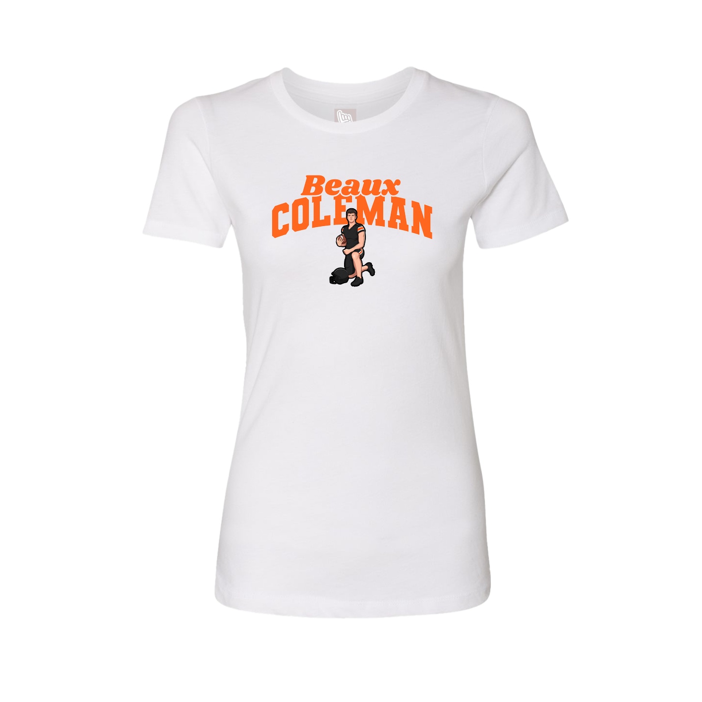 Fitted Women's Tee — Signature Arch in White