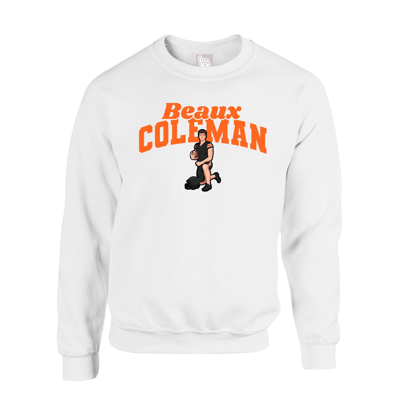 Fleece Crew — Signature Arch in White