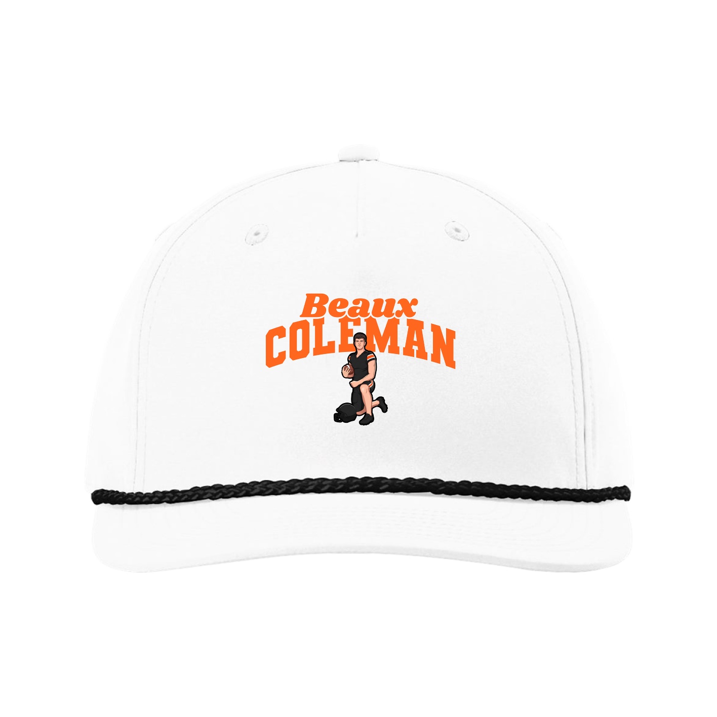 Five-Panel Classic Rope Cap — Signature Arch in White