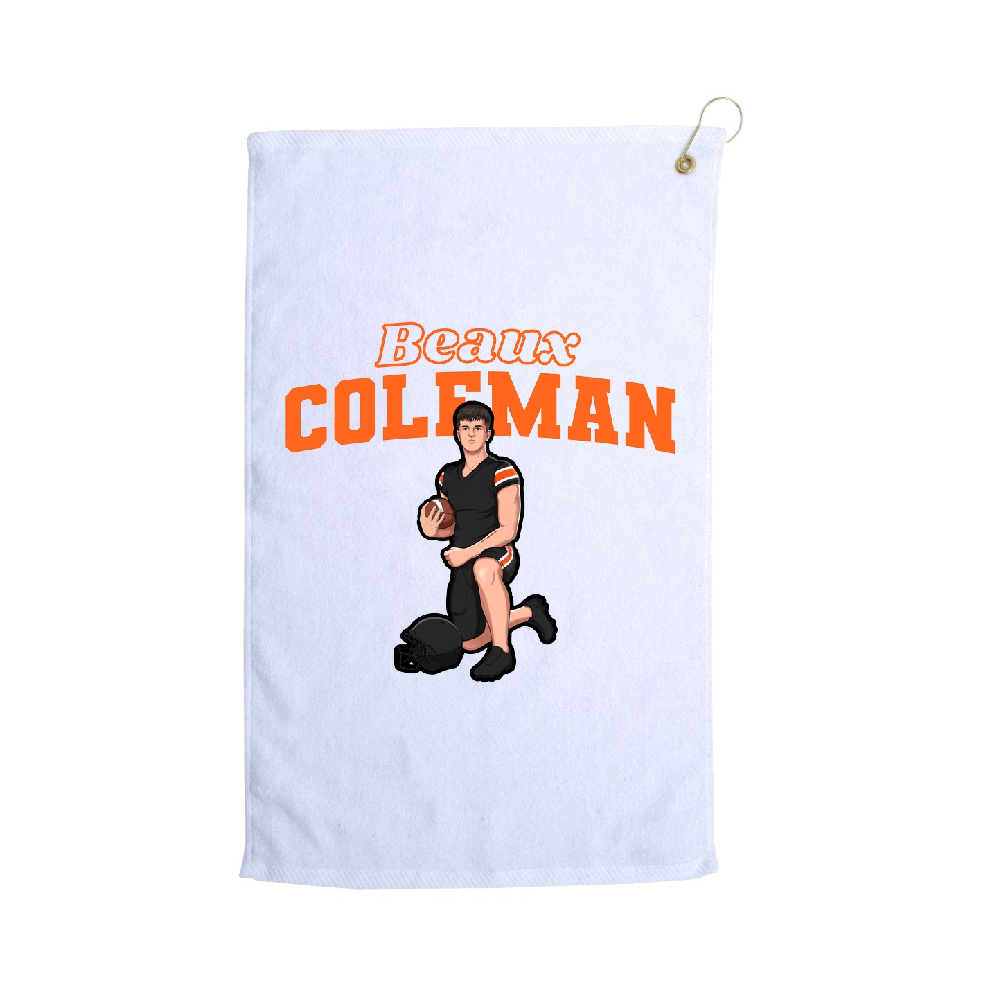 Golf Towel — Name Arch in White