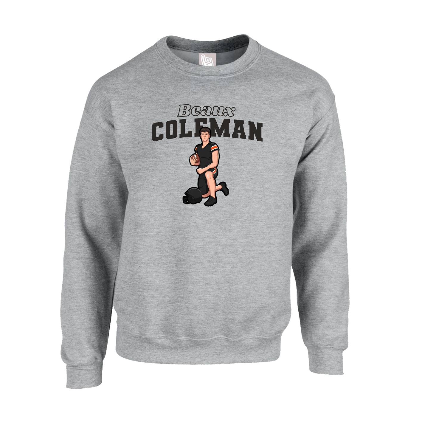 Fleece Crew — Name Arch in Grey