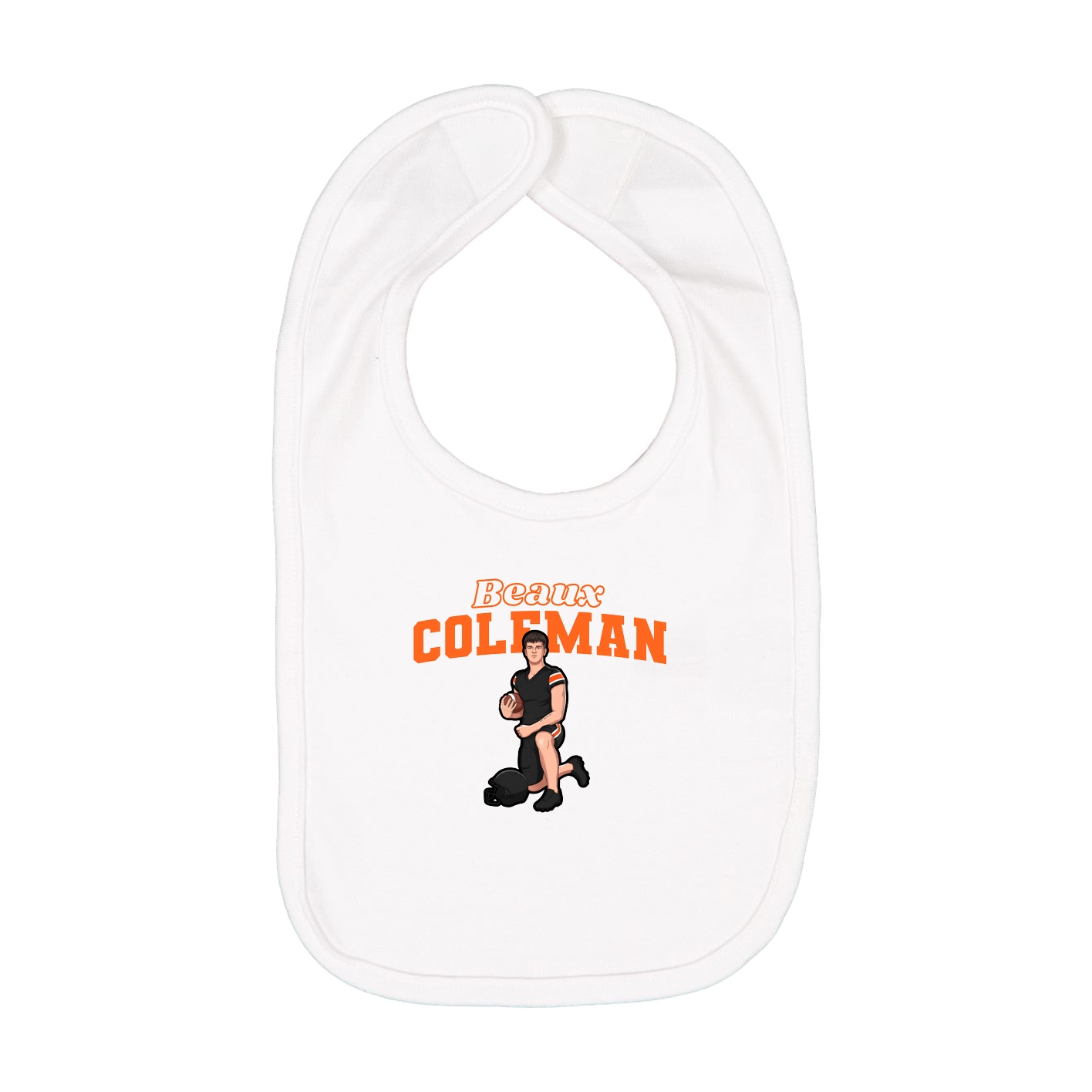Infant Bib — Name Arch in White