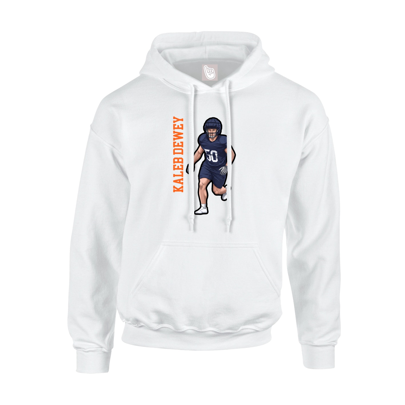 Youth Hoodie — Name Vertical in White
