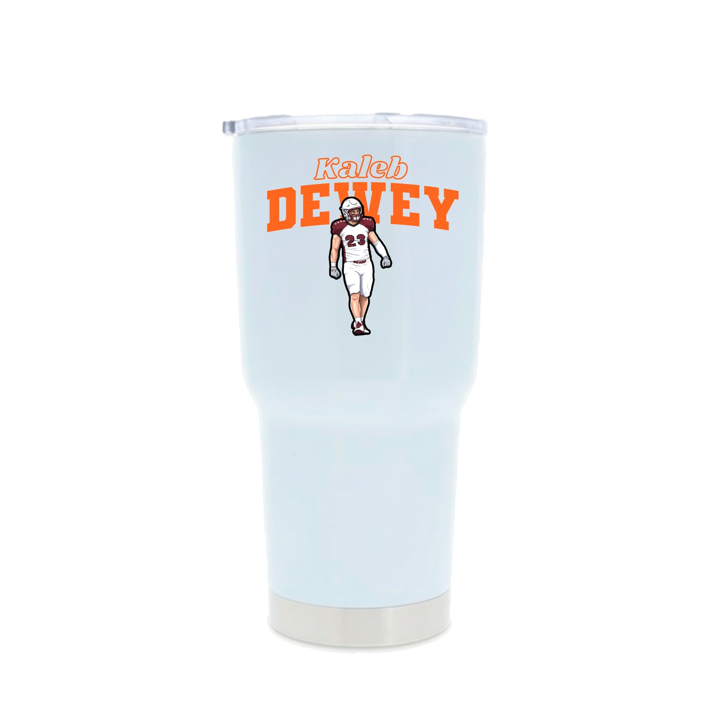 30oz Stainless Steel Tumbler — Name Arch in White