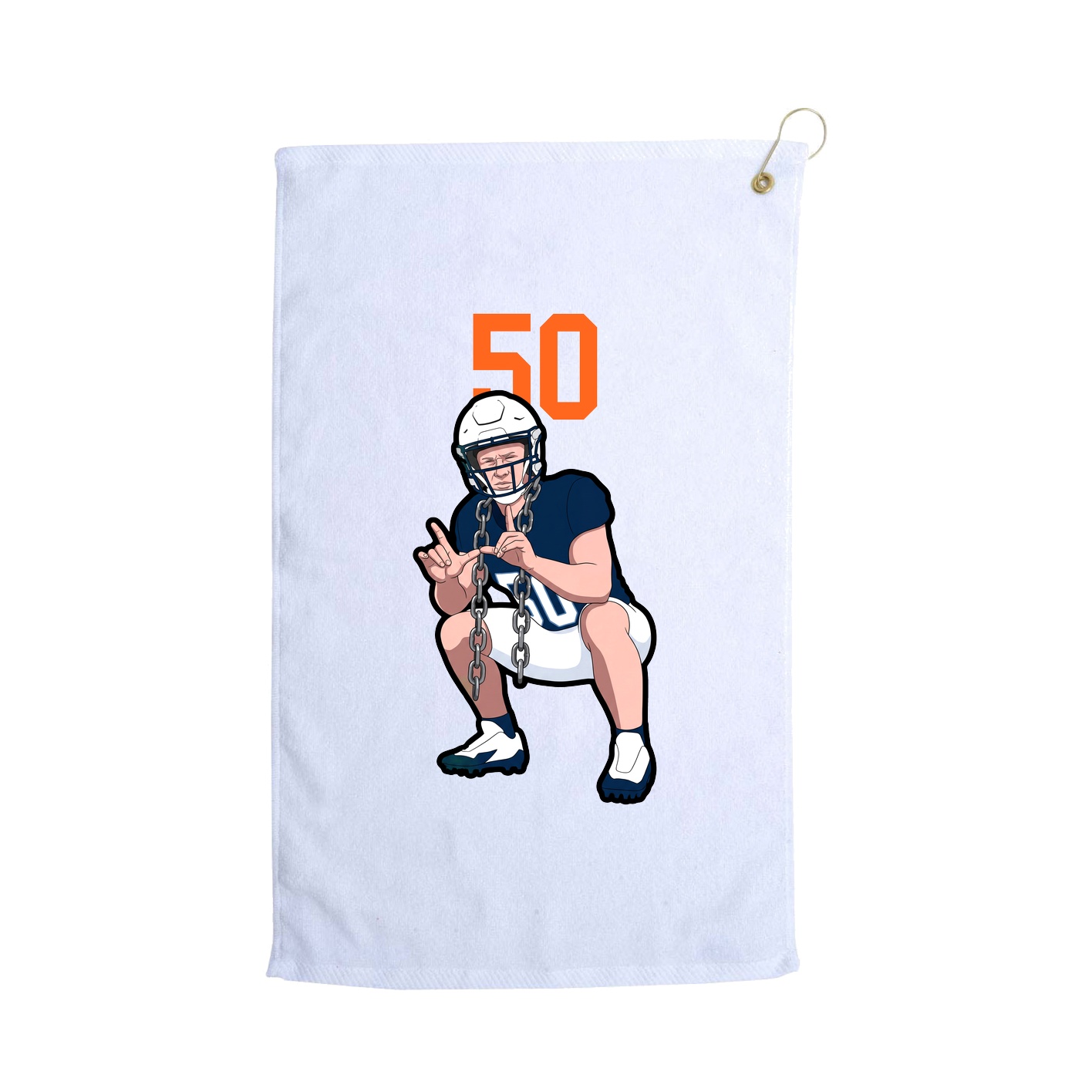 Golf Towel — Number Top in White