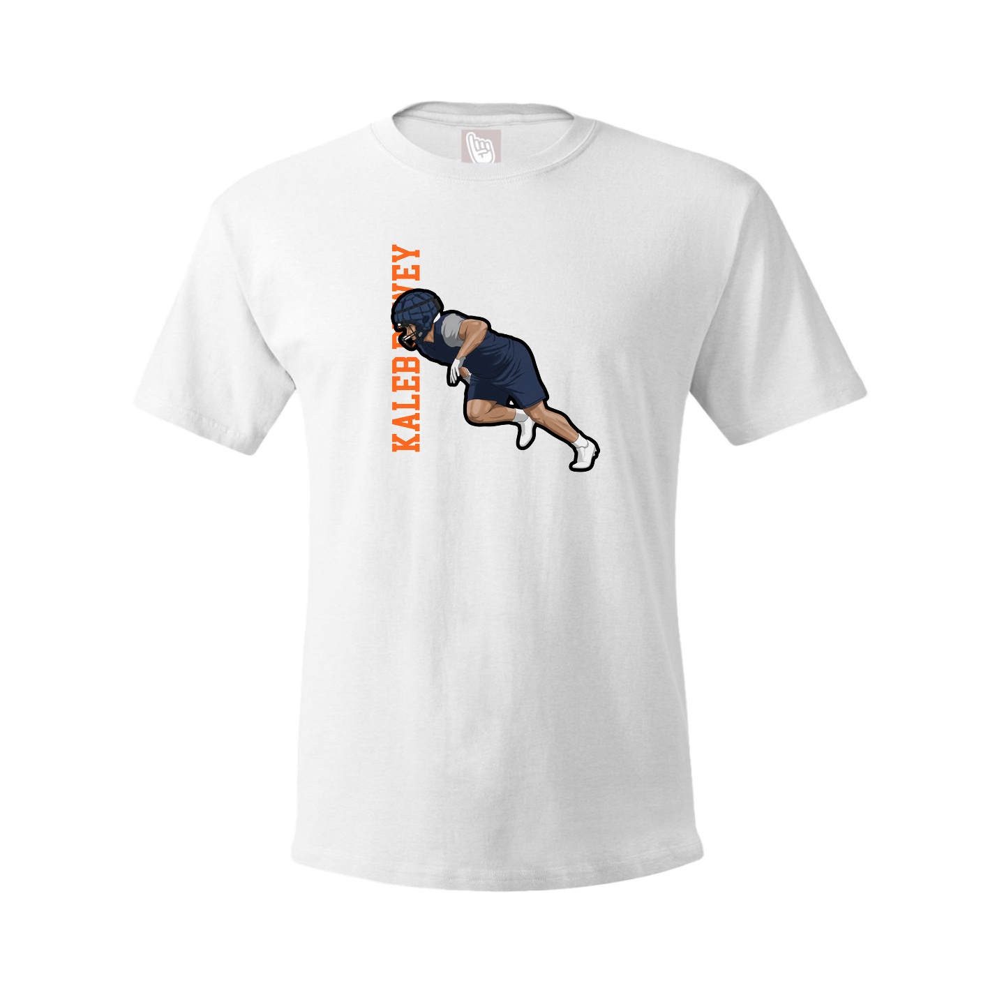 Youth Tee — Name Vertical in White