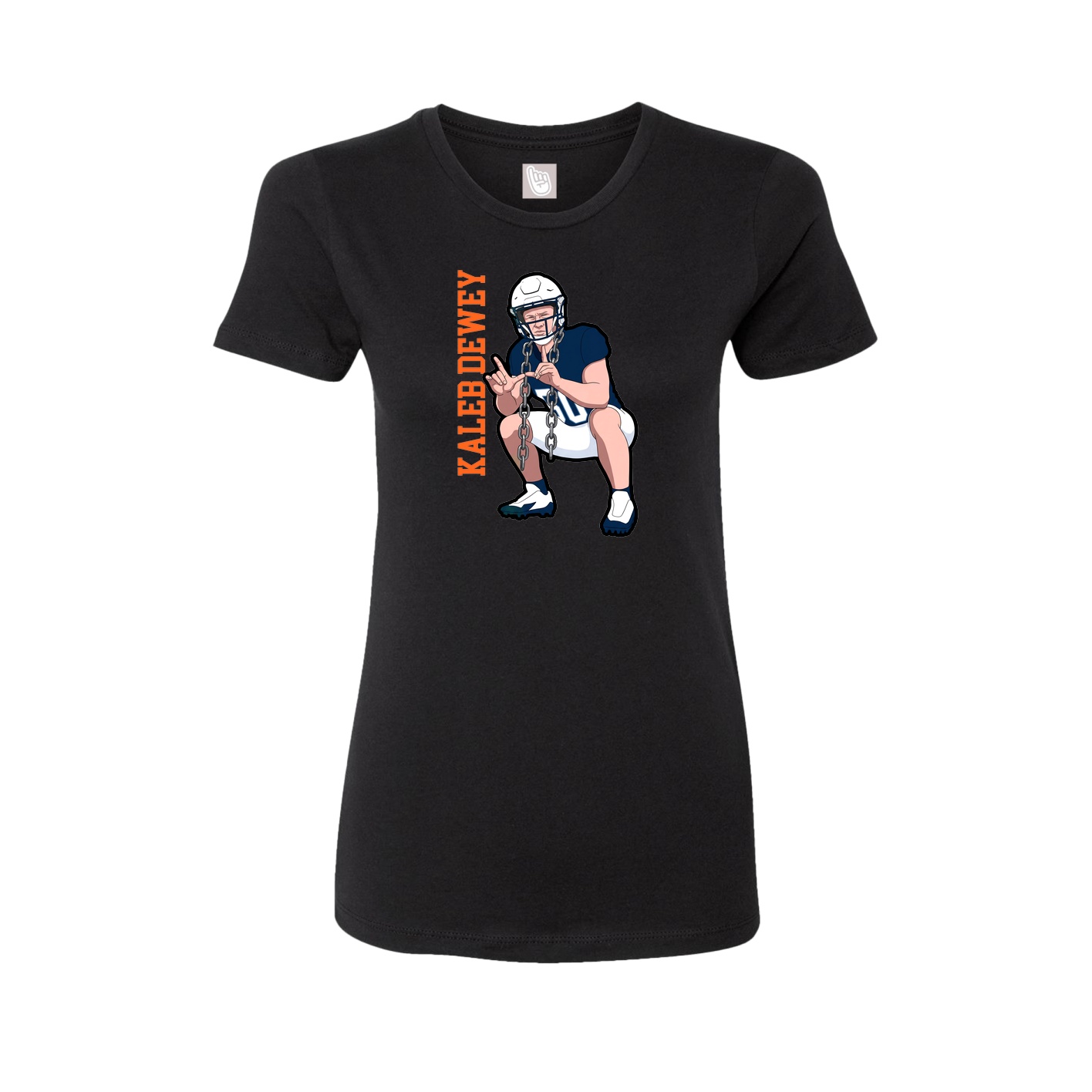 Fitted Women's Tee — Name Vertical in Black
