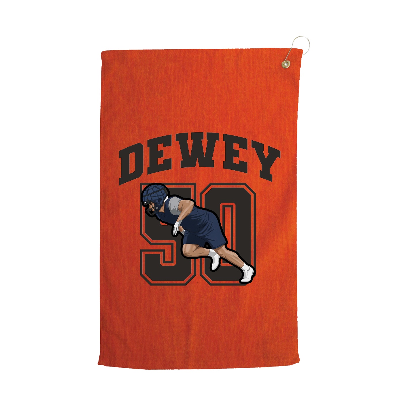 Golf Towel — Number in Orange