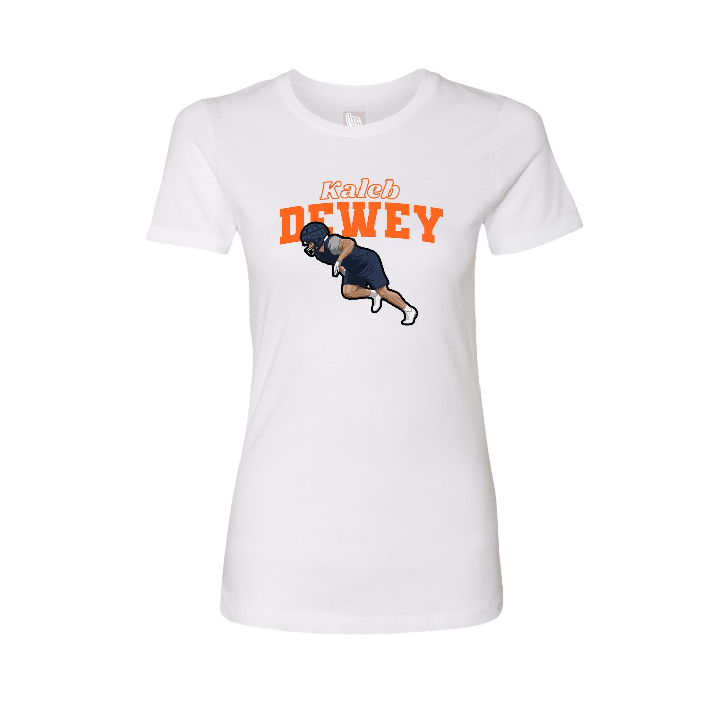 Fitted Women's Tee — Name Arch in White