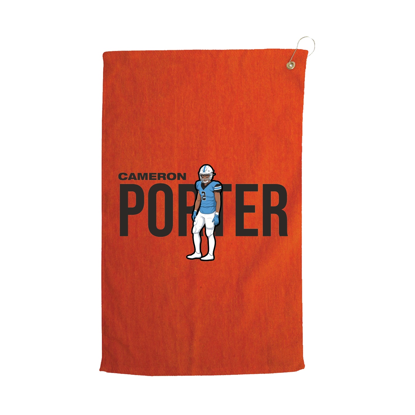Golf Towel — Player Name in Orange