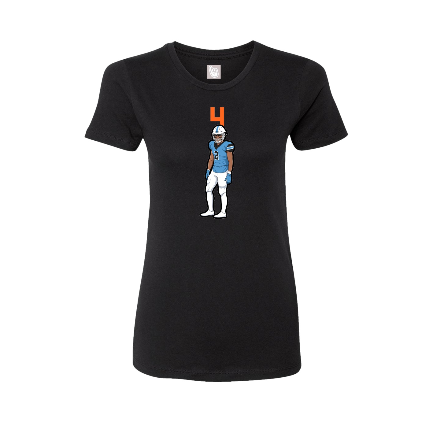 Fitted Women's Tee — Number Top in Black