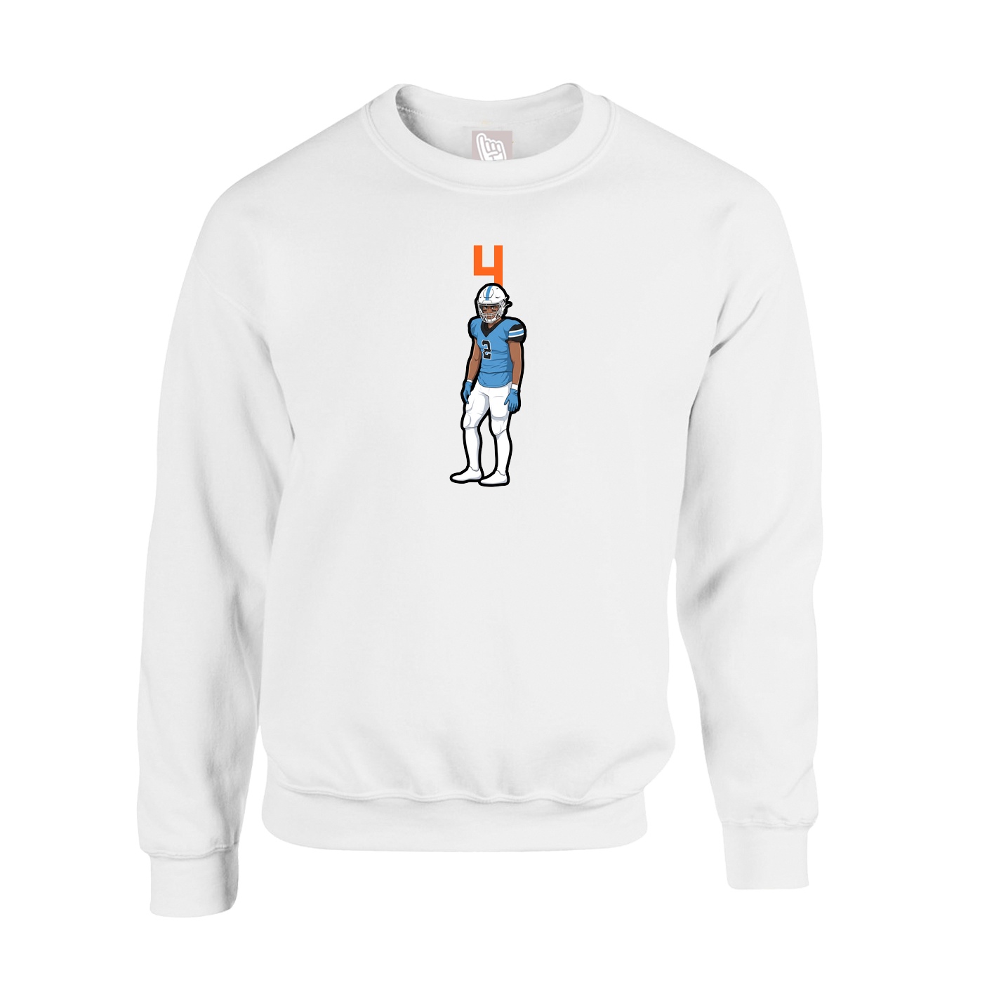 Fleece Crew — Number Top in White