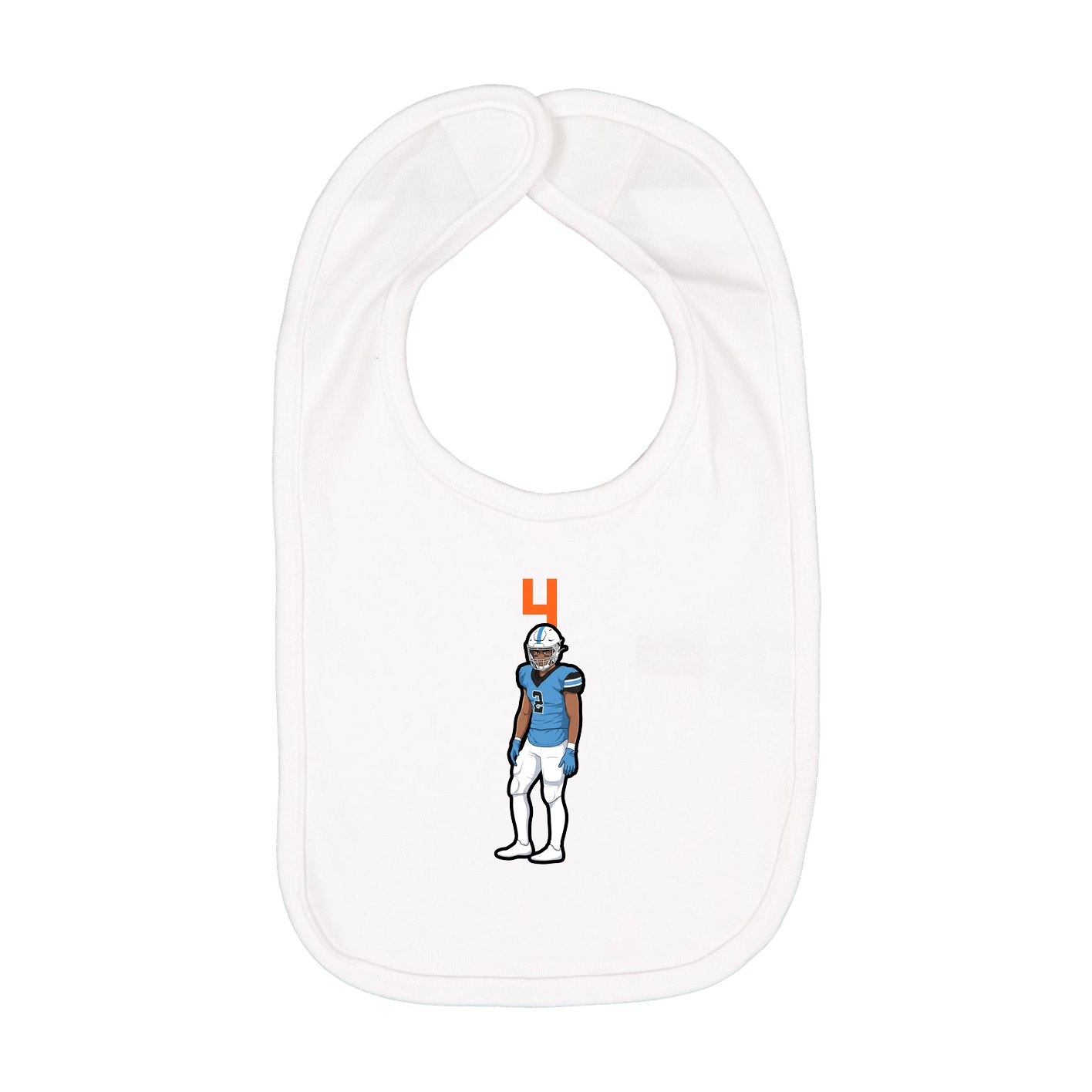 Infant Bib — Number Top in White