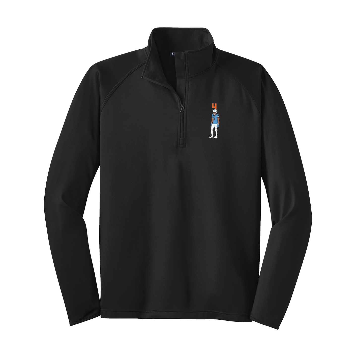 Q-Zip Pullover — Number Top in Black