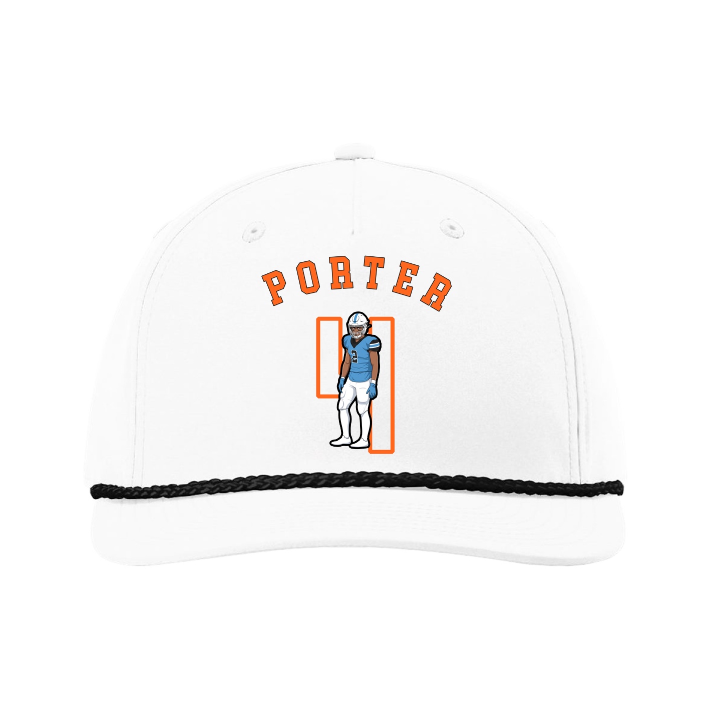 Five-Panel Classic Rope Cap — Shirsey Arch in White