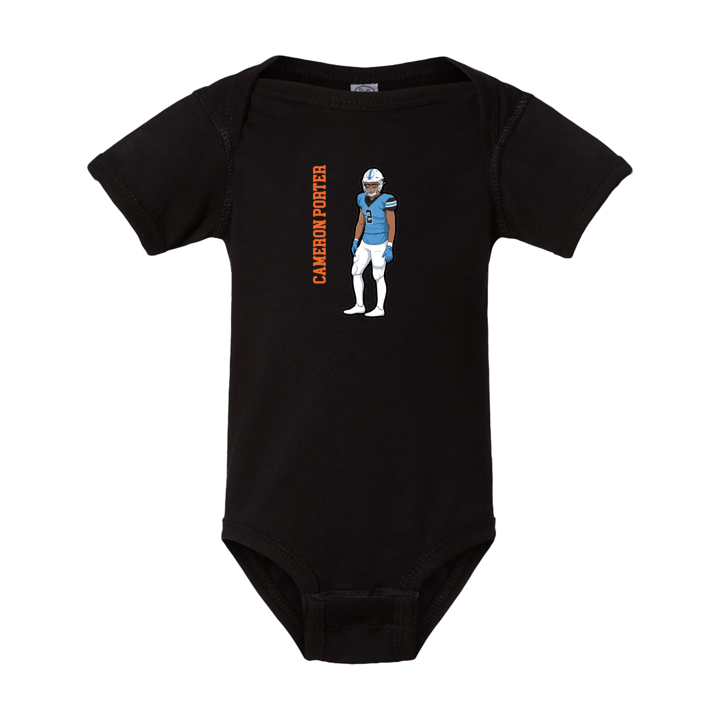 Baby Onesie — Name Vertical in Black