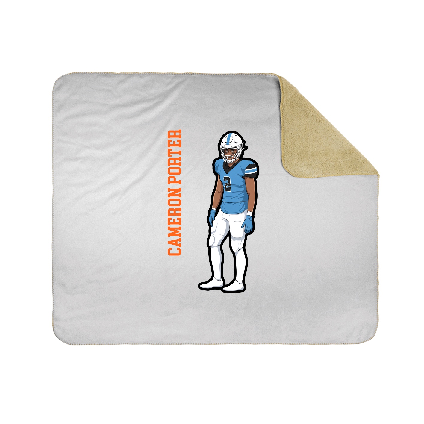 Throw Blanket — Name Vertical in White