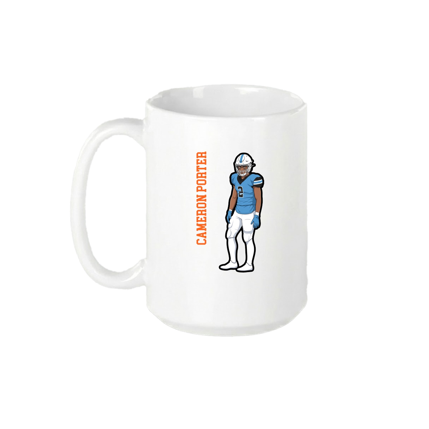 15oz Coffee Mug — Name Vertical in White
