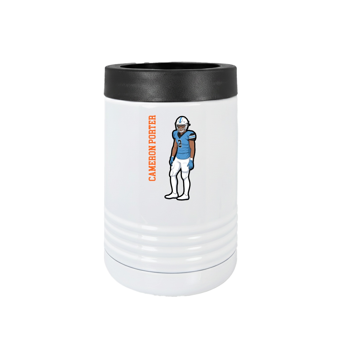 Beverage Holder — Name Vertical in White