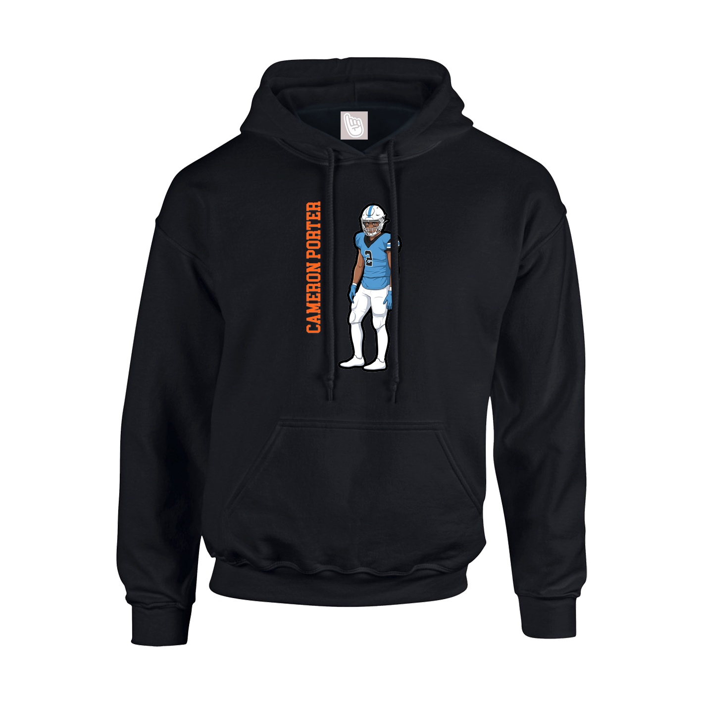 Hoodie — Name Vertical in Black