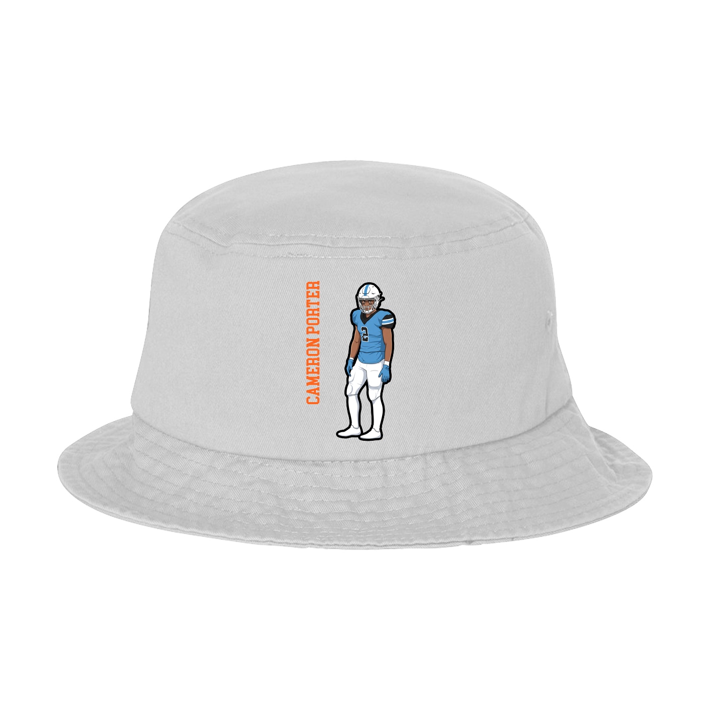 Bucket Cap — Name Vertical in White
