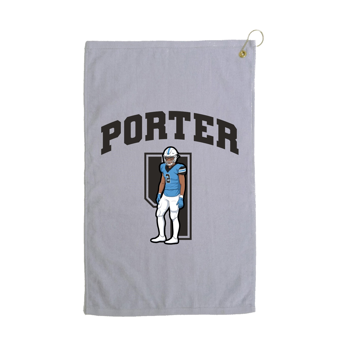 Golf Towel — Number in Grey