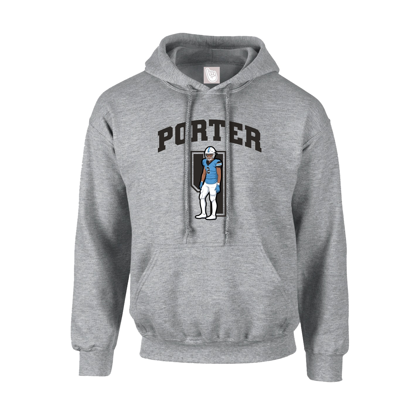 Youth Hoodie — Number in Grey