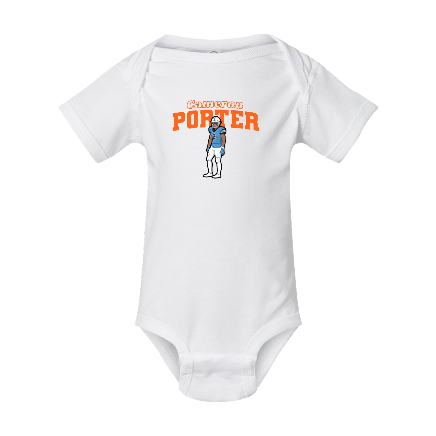 Baby Onesie — Name Arch in White
