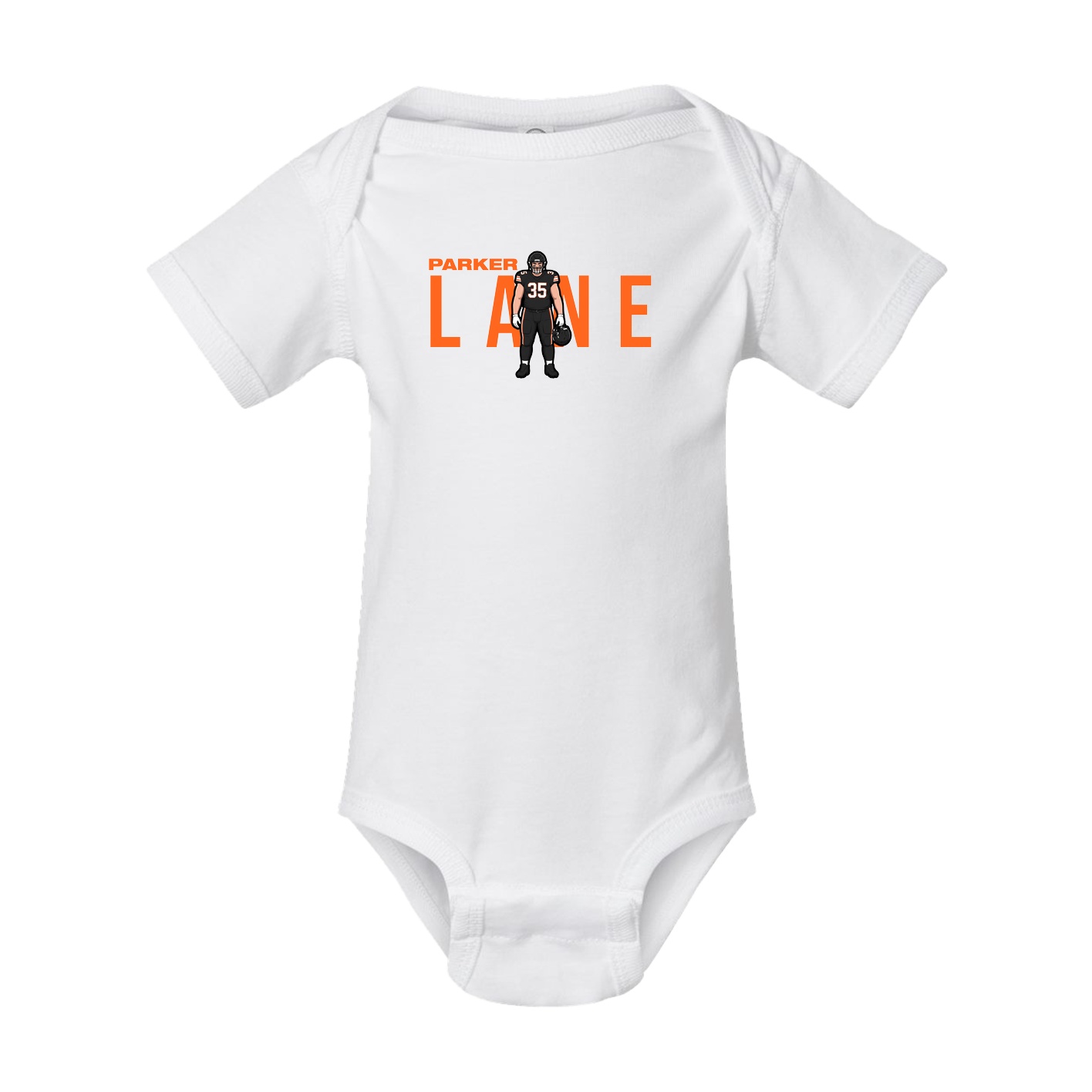 Baby Onesie — Player Name in White