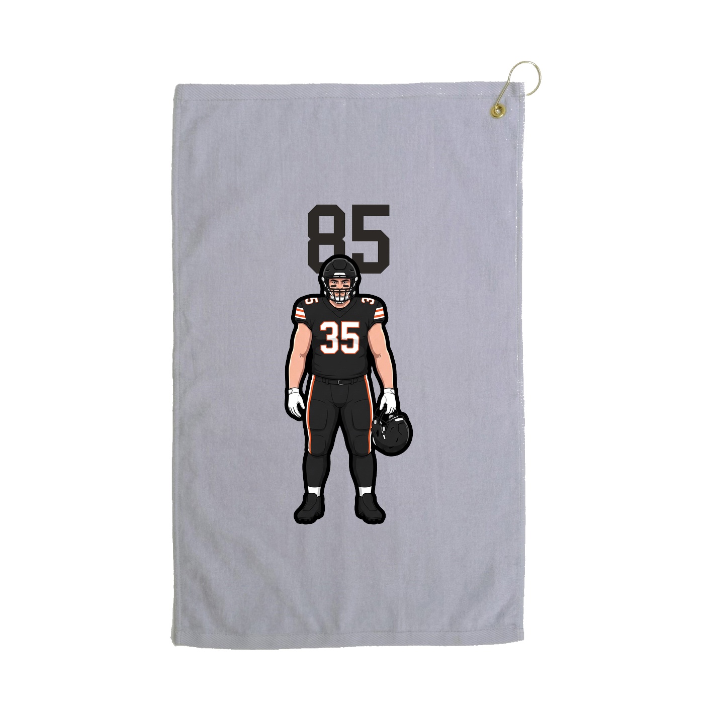 Golf Towel — Number Top in Grey