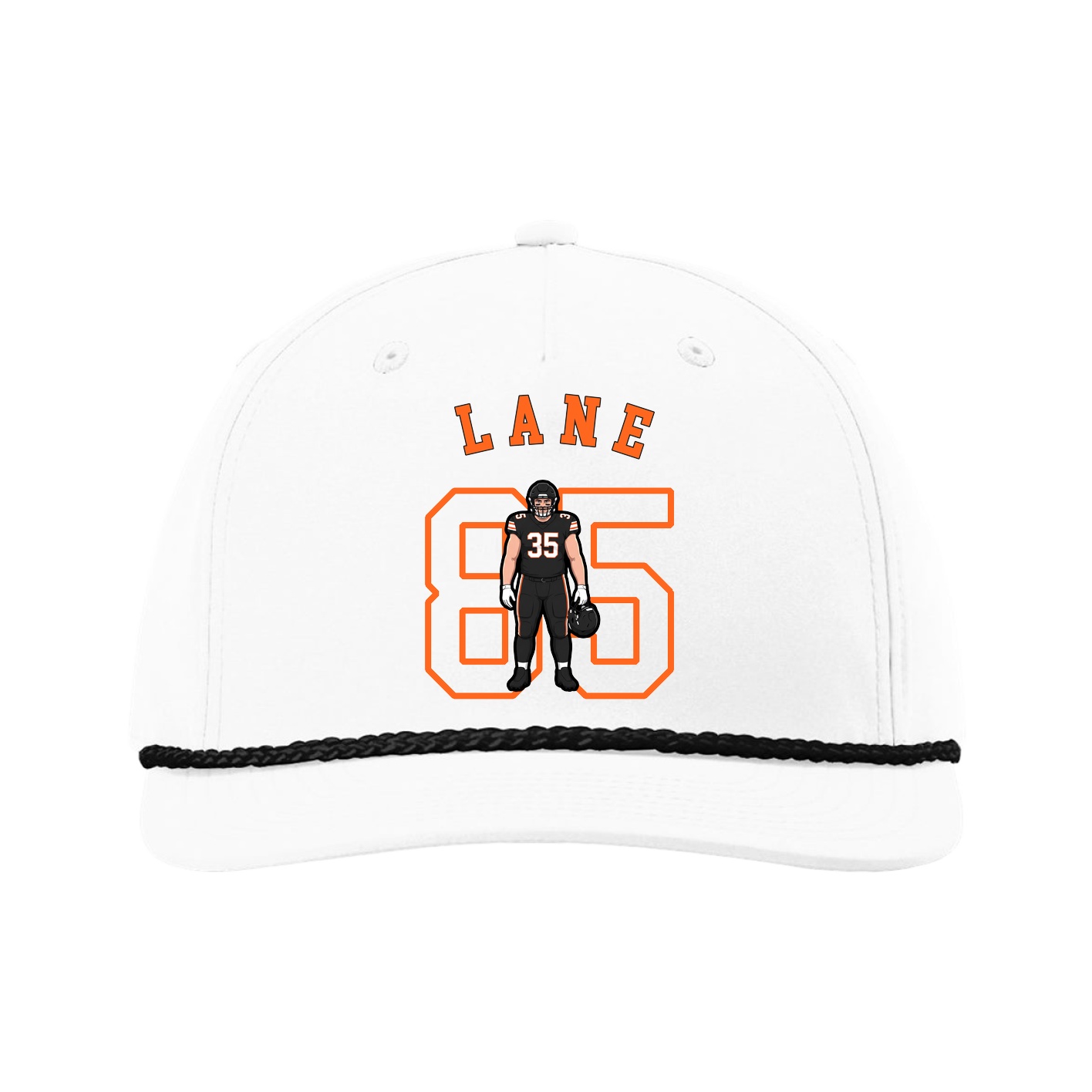 Five-Panel Classic Rope Cap — Shirsey Arch in White