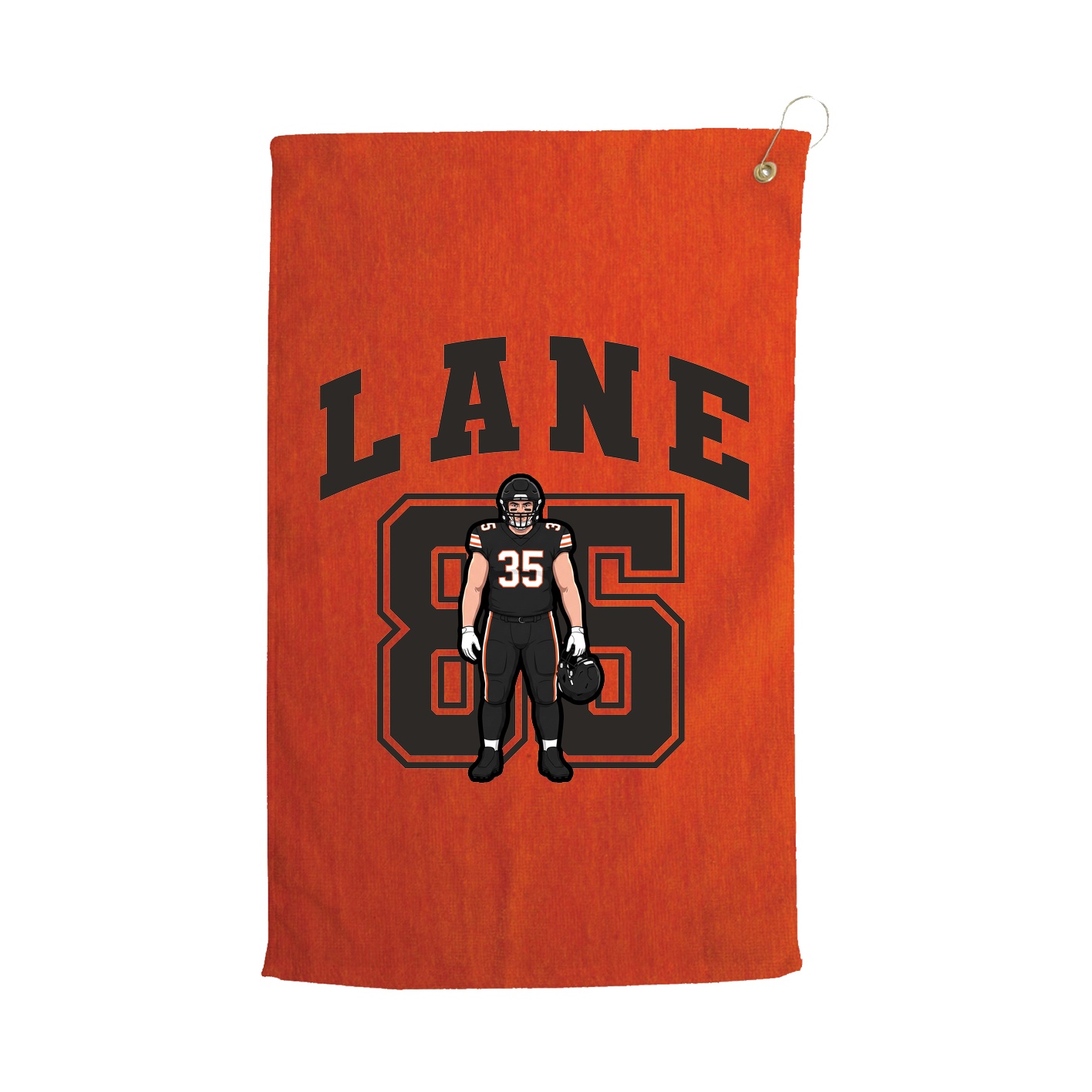 Golf Towel — Number in Orange
